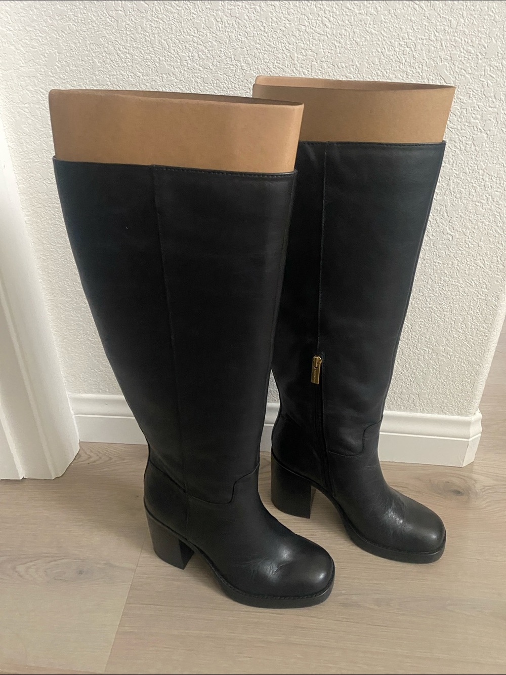 Vince Camuto Black Knee-High Leather Boots